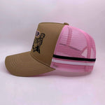 KHAKI/PINK Trucker cap