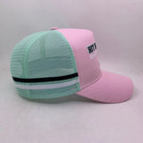 Pink/mint trucker cap