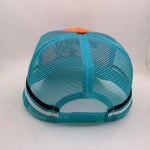 Orange/aqua trucker cap