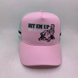 Pink/mint trucker cap