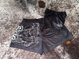 KIDS- Black/White Footy Shorts